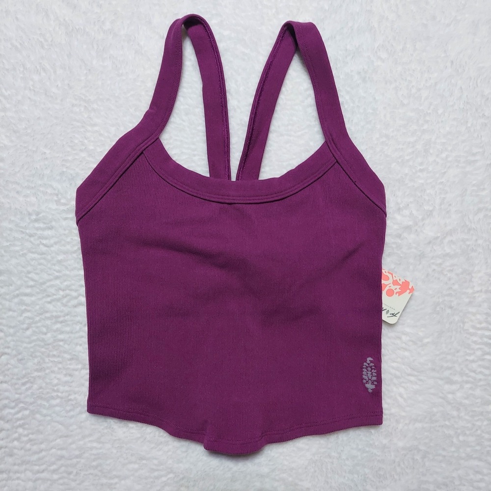Free People Movement Tank Top Womens M/L Mulberry Purple All Clear Cami